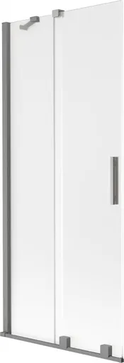 MEXEN/S Velar dvoukřídlá posuvná vanová zástěna 80 x 150, dekor, grafit metal 896-080-000-31-95