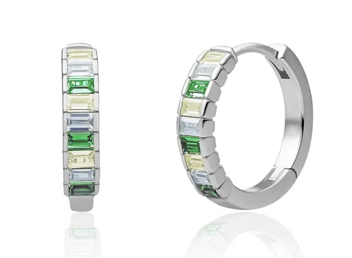 Sparkling Jewels Stříbrné náušnice s barevnými kubickými zirkony EAS23-CZ03