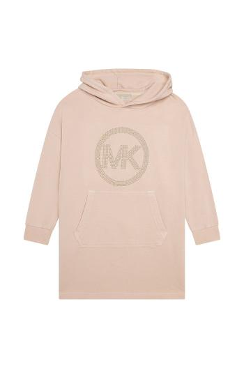 Dětské bavlněné šaty Michael Kors béžová barva, mini