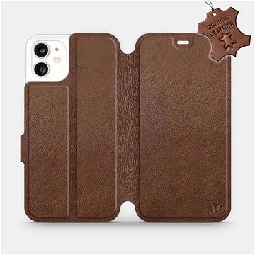 Flip pouzdro na mobil Apple iPhone 11 - Hnědé - kožené -  Brown Leather (5903226976348)
