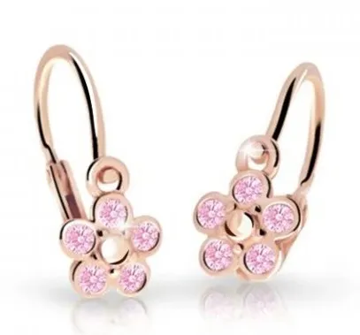 Cutie Jewellery Dětské kytičkové náušnice z růžového zlata C2744-10-X-4 růžová