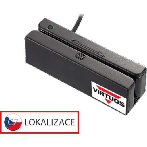 Třístopá čtečka magnetických karet MSR-100A, USB-COM, černá