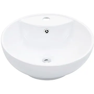 Umyvadlo s přepadem bílé 46,5 × 18 cm keramika (143903)