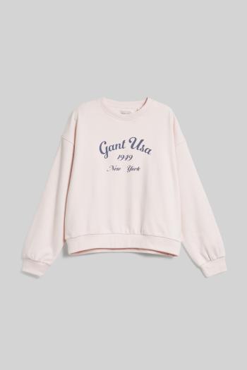 MIKINA GANT OVERSIZED SCRIPT LOGO C-NECK CRYSTAL PINK