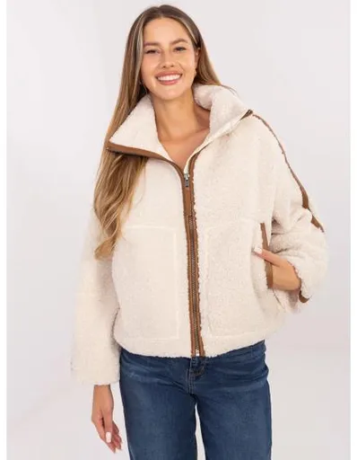 Světle béžová bunda s vysokým límcem SUBLEVEL