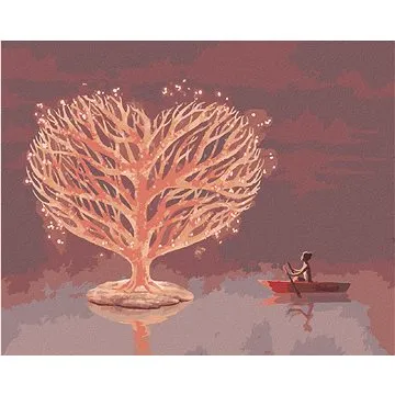 Diamondi - Diamantové malování - SRDCE Z VĚTVÍ, 40x50 cm, Vypnuté plátno na rám (604003B)