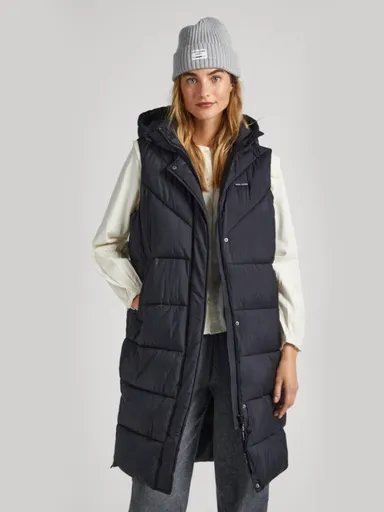 Pepe Jeans dámská černá dlouhá vesta PL402263999 L