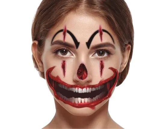 Dočasné tetování na obličej klaun - horor - Halloween - 6 ks - GUIRCA