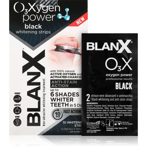 BlanX Oxygen Power Whitening Black Strips bělicí pásky na zuby 10 ks