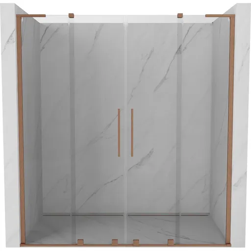 MEXEN/S Velar L Duo posuvné sprchové dveře 170, transparent, měď kartáčovaná 871-170-003-02-65