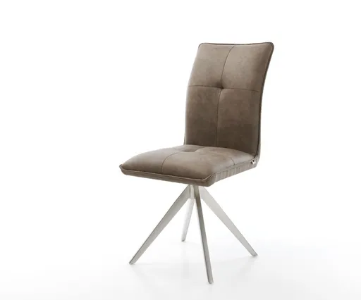 Otočná židle Maddy-Flex taupe vintage křížová podnož hranatá