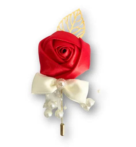 Lean Svatební pírko - Růže červená 1 ks