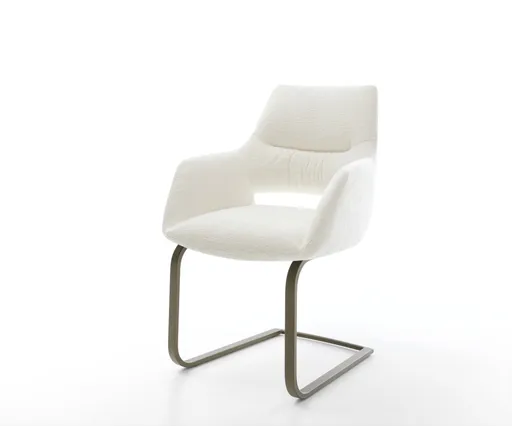 Jídelní židle Yago-Flex s područkami bouclé měkký béžová