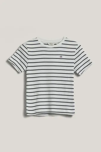 TRIČKO GANT STRIPED SHIELD SLIM T-SHIRT EGGSHELL