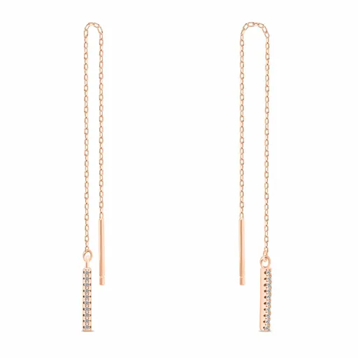 Brilio Silver Dlouhé řetízkové náušnice se zirkony EA1007R