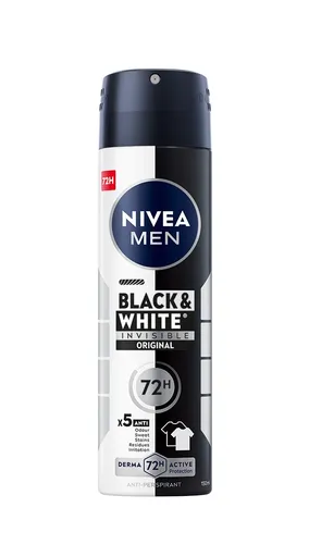 Nivea Men Black & White Invisible Power antiperspirant ve spreji pro muže 150 ml