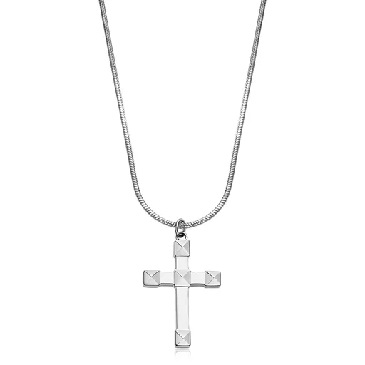 S'Agapõ Pánský ocelový náhrdelník s křížkem Proud SPD29