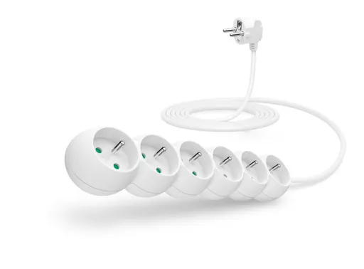 CONNECT IT prodlužovací kabel 230 V, 6 zásuvek, 3 m, bez vypínače (bílý)