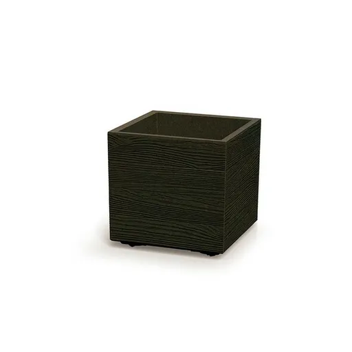 Květináč MADERA SQUARE ECO WOOD 38,5 cm, tmavě hnědá, L