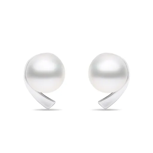 Brilio Silver Minimalistické stříbrné náušnice s pravými perlami EA595W