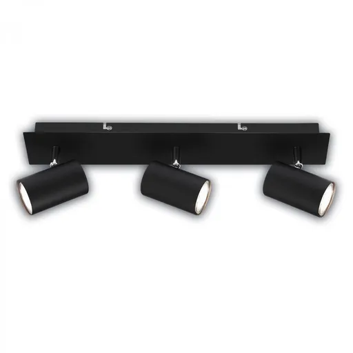 BRILONER Isil A LED stropní bodové svítidlo, energetická třída A, 3-ramenné, 50.000h životnost, nastavitelné, černé 2840035