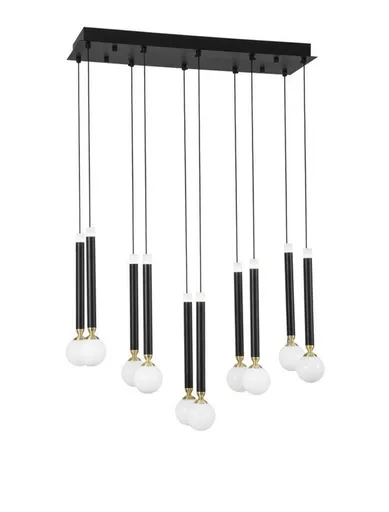 NOVA LUCE závěsné svítidlo CAYO opálové sklo a akryl mosaz a černý hliník LED 50W 230V 3000K IP20 9157910