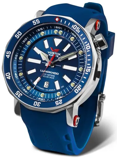 Vostok Europe Lunochod-2 Automatic Line NH35-620A634 - Modrý silikonový řemínek
