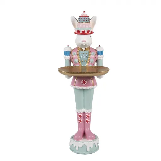 Dekorace králík ve zdobném obleku s podnosem - 9*8*25 cm Clayre & Eef