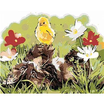 Malování podle čísel - Kotě a kuřátko (HRAmal00427nad)