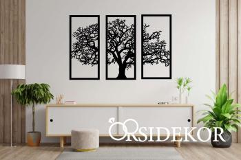 3 részes fa falikép fából