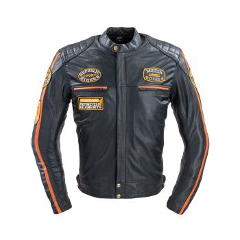 Pánská kožená moto bunda W-TEC Sheawen Classic  černá  4XL