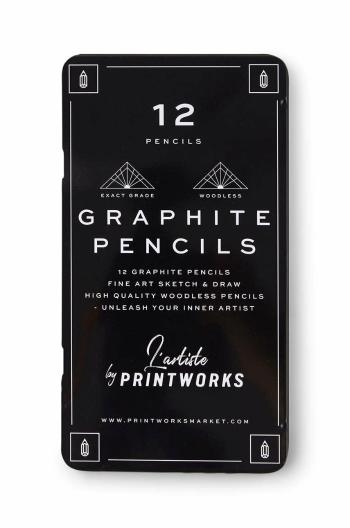 Sada tužek v pouzdře Printworks Graphite 12-pack