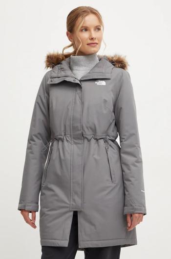 Bunda The North Face Zaneck Parka dámská, šedá barva, přechodná, NF0A4M8Y0UZ1