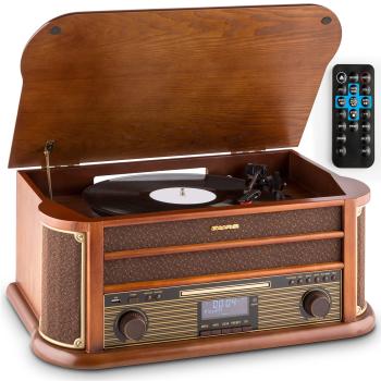 Auna Belle Epoque 1908 DAB, retro stereo systém, gramofon, DAB +