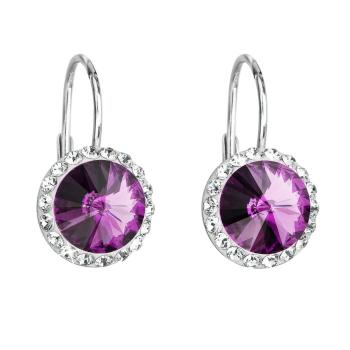 Evolution Group - Pavona Stříbrné visací náušnice s krystaly Preciosa 31216.3 amethyst