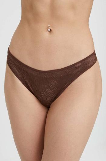 Tanga Calvin Klein Underwear hnědá barva, 000QF6878E