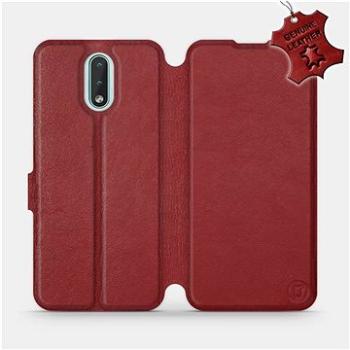 Flip pouzdro na mobil Nokia 2.3 - Tmavě červené - kožené -   Dark Red Leather (5903516157037)