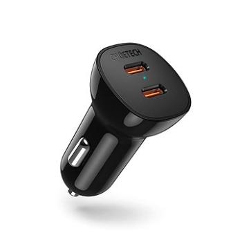 Choetech Dual USB-C Ports PD 2x 20W (total 40W) Car Charger Black (TC0008)