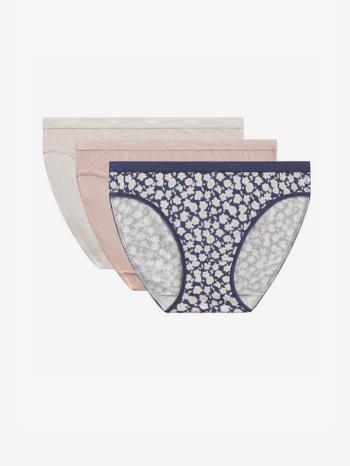 DIM LES POCKETS COTTON SLIP 3 db-os Bugyi szett Fehér