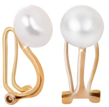 JwL Luxury Pearls Pozlacené náušnice klipsy s pravou perlou JL0399