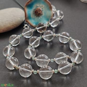 Víz... giga hegyikristály - apatit nemesacél nyaklánc és fülbevaló szett