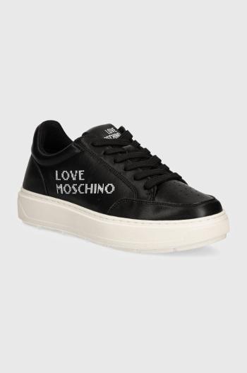 Kožené sneakers boty Love Moschino černá barva, JA15124G1LIA0000