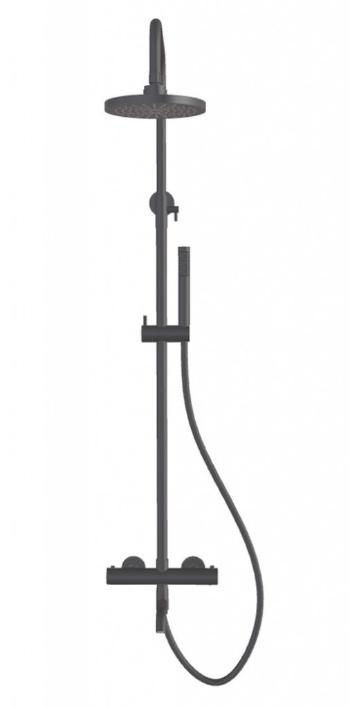 BESCO - Nástenný termostatický sprchový a vaňový set VEO čierna BABPVNTICZ