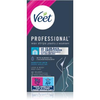 Veet Professional Sensitive Skin benzi depilatoare cu ceara rece pentru piele sensibila 12 buc