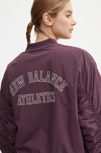 Bomber bunda New Balance fialová barva, přechodná, WJ43511PLN