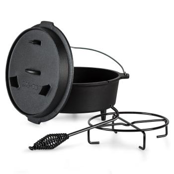 Klarstein Guernsey, prémiový litinový hrnec, 12.0. barbecue hrnec, litina, nožičky, velikost XL/13,6 l