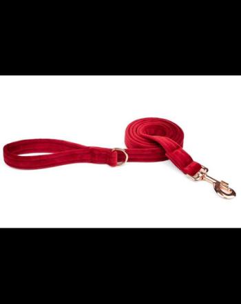 ESME FOR DOG Lesa din velur pentru caini cherry 150cm/2cm