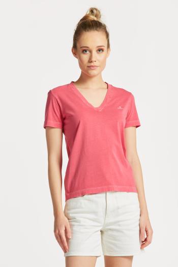 TRIČKO GANT SUNFADED V-NECK SS T-SHIRT MAGENTA PINK