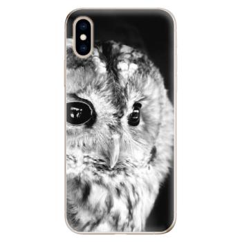 Odolné silikonové pouzdro iSaprio - BW Owl - iPhone XS