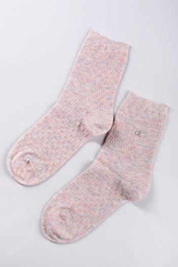 Smetanové ponožky CK Women Sock 1P Basket Multicolor